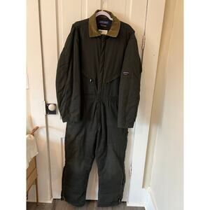Walls Zero Zone Insulated Coveralls Mens L Green corduroy Workwear Jumpsuit